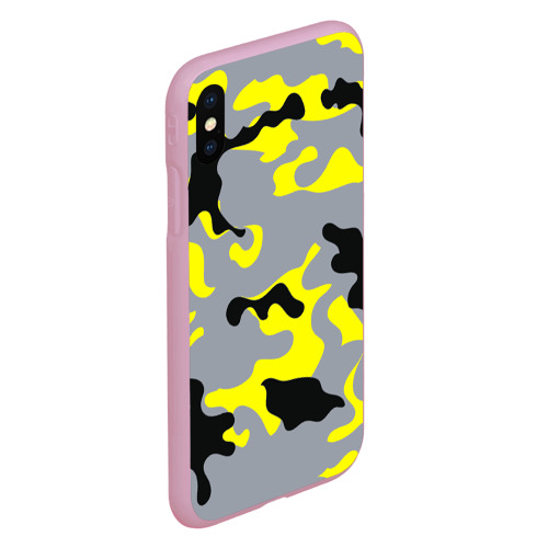 Чехол для iPhone XS Max матовый Yellow camouflage, цвет розовый - фото 3
