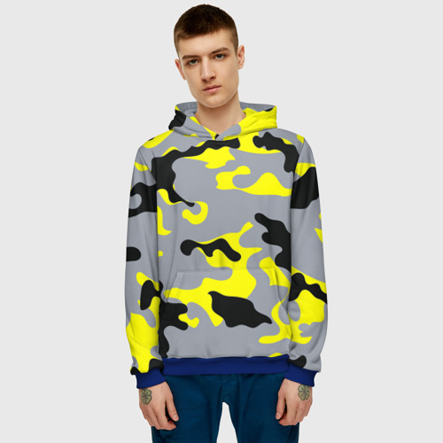 Мужская толстовка 3D Yellow camouflage, цвет синий - фото 3