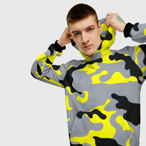 Мужская толстовка 3D Yellow camouflage, цвет черный - фото 5