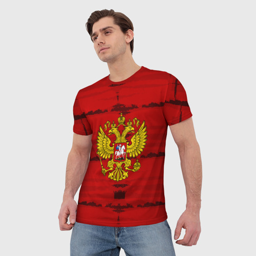 Мужская футболка 3D Russia Imperium RED, цвет 3D печать - фото 3