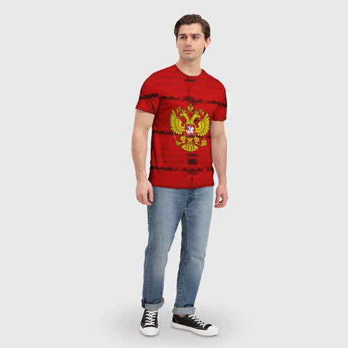 Мужская футболка 3D Russia Imperium RED, цвет 3D печать - фото 5