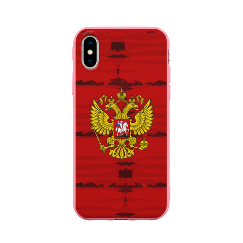 Чехол для iPhone X матовый Russia Imperium RED