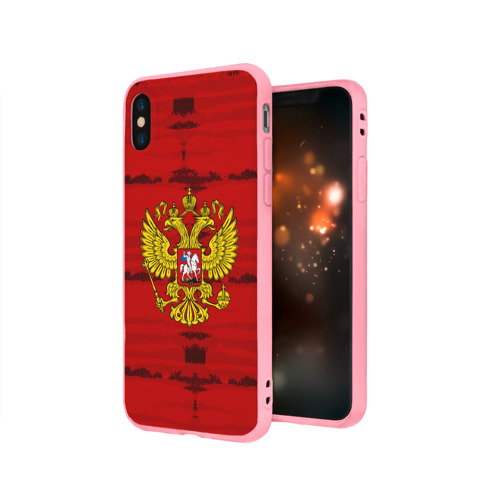 Чехол для iPhone X матовый Russia Imperium RED - фото 3