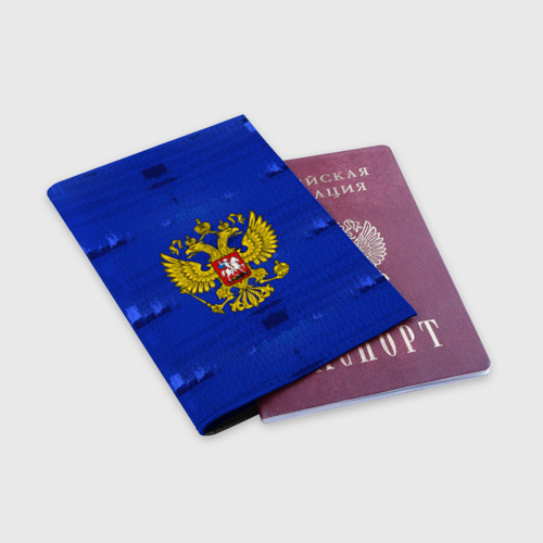 Обложка для паспорта матовая кожа Russia Imperium Blue, цвет черный - фото 3