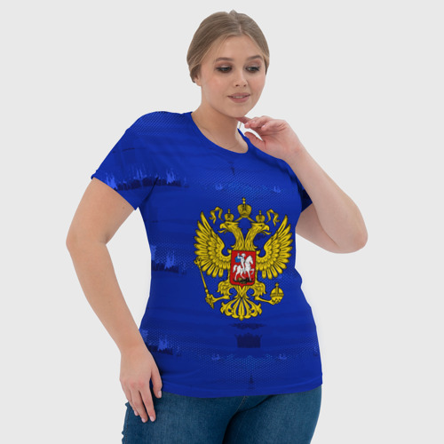 Женская футболка 3D Russia Imperium Blue, цвет 3D печать - фото 6