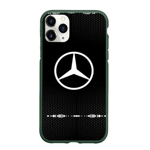 Чехол для iPhone 11 Pro матовый с принтом Mercedes sport auto abstract, вид спереди #2