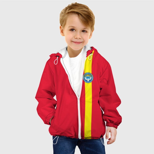 Детская куртка 3D Киргизия, лента с гербом, цвет белый - фото 3