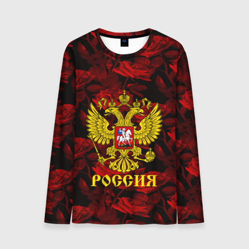 Мужской лонгслив 3D Russia flower red collection , цвет 3D печать