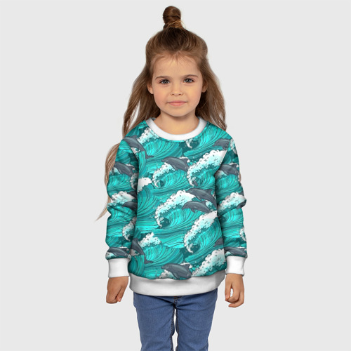 Детский свитшот 3D Дельфины, цвет 3D печать - фото 7