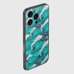 Чехол для iPhone 16 Pro силиконовый с защитой камеры Дельфины - фото 2
