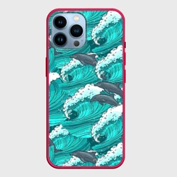 Чехол для iPhone 14 Pro Max Дельфины