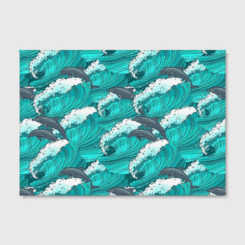 Холст прямоугольный Дельфины, цвет 3D печать - фото 2