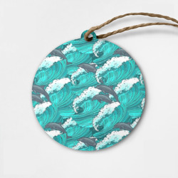 Деревянная игрушка круг Дельфины