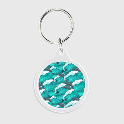 Брелок круглый Дельфины