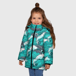 Зимняя куртка для девочек 3D Дельфины - фото 2