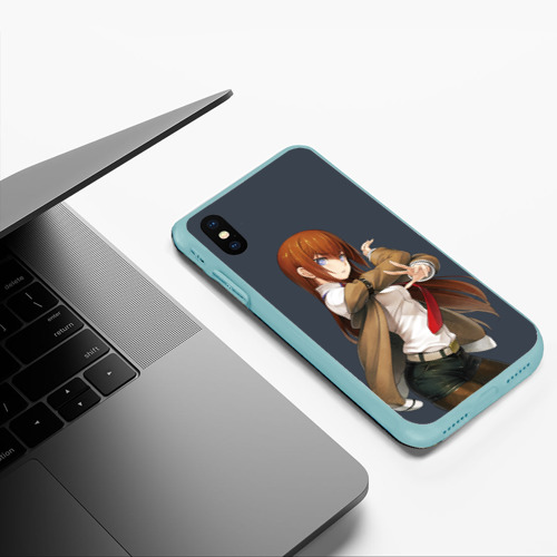 Чехол для iPhone XS Max матовый Kurusi makise Steins ; gate, цвет мятный - фото 5