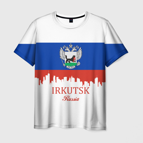 Мужская футболка с принтом Irkutsk Иркутск, вид спереди №1