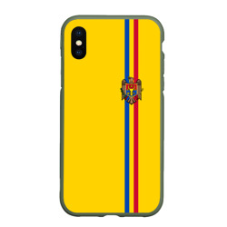 Чехол для iPhone XS Max матовый Молдавия, лента с гербом