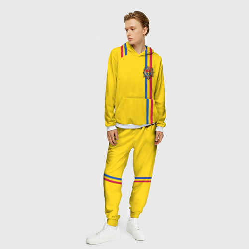 Мужской костюм с толстовкой 3D Молдавия, лента с гербом, цвет белый - фото 3