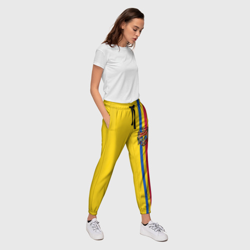 Женские брюки 3D Молдавия, лента с гербом, цвет 3D печать - фото 5