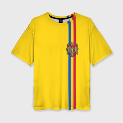 Женская футболка oversize 3D Молдавия, лента с гербом