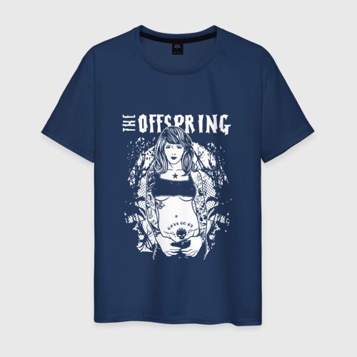 Мужская футболка из хлопка с принтом The Offspring girl, вид спереди №1