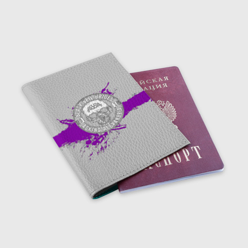 Обложка для паспорта матовая кожа Asking Alexandria, цвет бирюзовый - фото 3