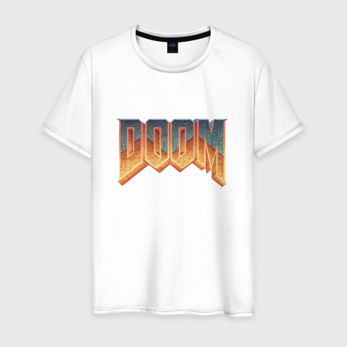 Мужская футболка из хлопка с принтом Doom, вид спереди №1