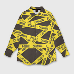 Мужская рубашка oversize 3D Police Caution