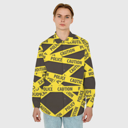 Мужская рубашка oversize 3D Police Caution - фото 2