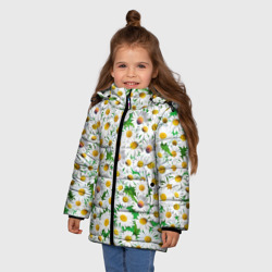 Зимняя куртка для девочек 3D Ромашки - фото 2