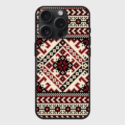 Чехол силиконовый для Apple iPhone 15 Pro матовый Славянский орнамент Русь