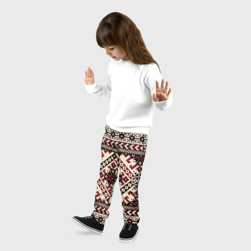 Детские брюки 3D с принтом Славянский орнамент Русь, фото на моделе #1