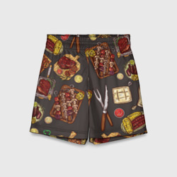 Детские спортивные шорты 3D Вкуснятина