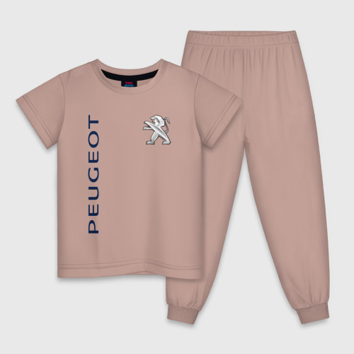 Детская пижама хлопок Peugeot, цвет пыльно-розовый