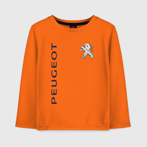Детский лонгслив хлопок Peugeot, цвет оранжевый