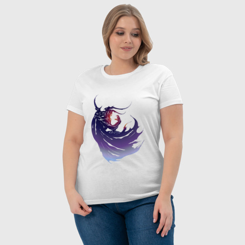Женская футболка хлопок  Final Fantasy IV, цвет белый - фото 6