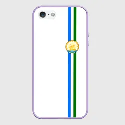Чехол для iPhone 5/5S матовый Башкортостан герб на груди слева