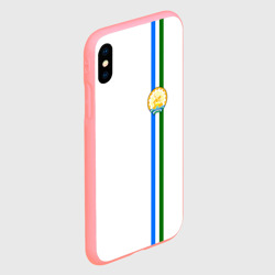 Чехол для iPhone XS Max матовый Башкортостан герб на груди слева - фото 2