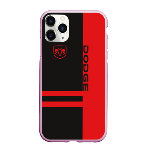 Чехол для iPhone 11 Pro Max матовый Dodge, цвет розовый