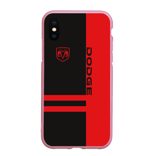 Чехол для iPhone XS Max матовый Dodge, цвет розовый