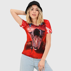 Женская футболка 3D Slim Red Snake - фото 2
