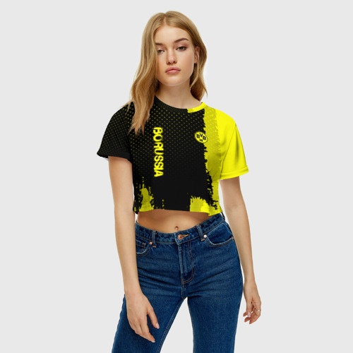 Женская футболка Crop-top 3D Borussia sport - фото 3