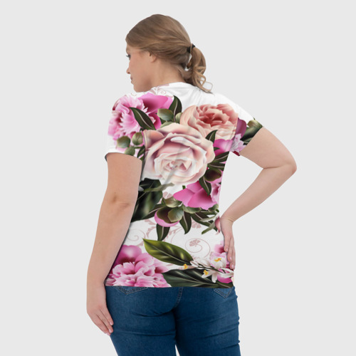 Женская футболка 3D fashion rose, цвет 3D печать - фото 7