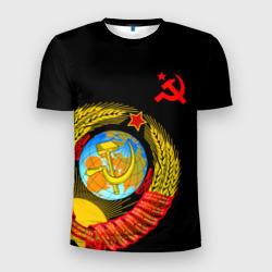 Мужская футболка 3D Slim Герб СССР