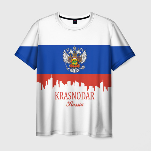 Мужская футболка с принтом Krasnodar Краснодарский край, вид спереди №1