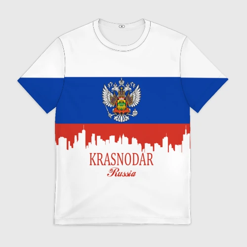Мужская футболка 3D Krasnodar Краснодарский край