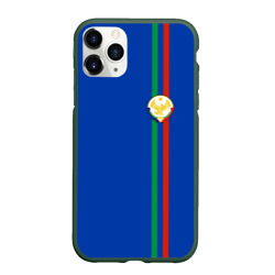 Чехол для iPhone 11 Pro матовый Дагестан, лента с гербом