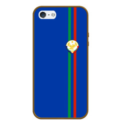 Чехол для iPhone 5/5S матовый Дагестан, лента с гербом