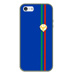 Чехол для iPhone 5/5S матовый Дагестан, лента с гербом